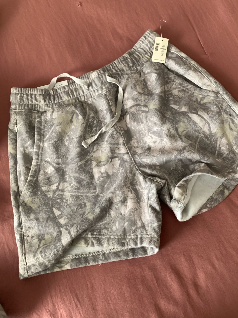 Men's Gray Camo Fleece Shorts